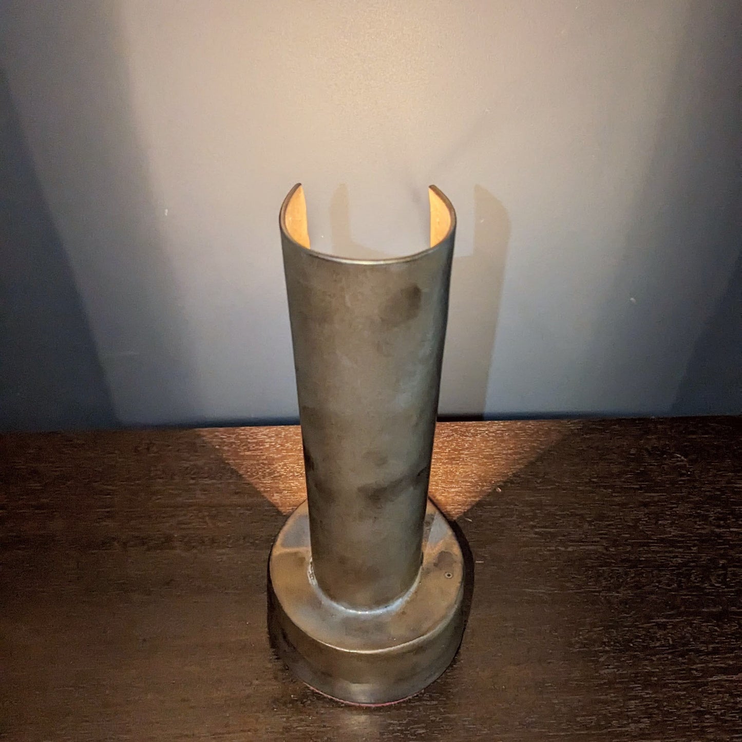 Tall Tears ceramic table lamp with metallic glaze and ambient light