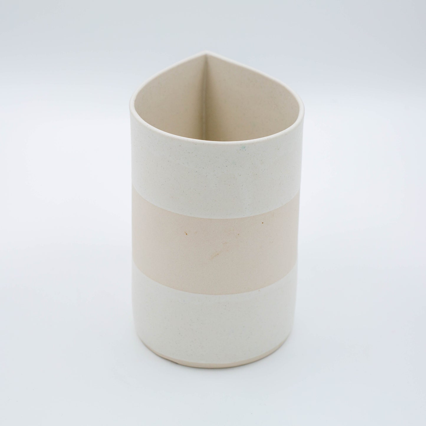 Small Happy Tears vase, white satin glaze on porcelain